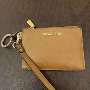Michael Kors Brown Leather Wristlet